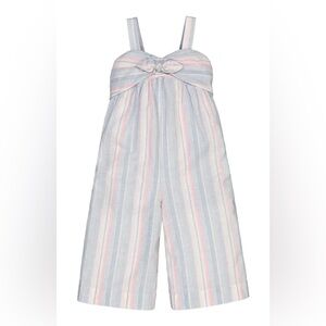 Hope & Henry Toddler Striped Jumpsuit - Light Blue & Pink